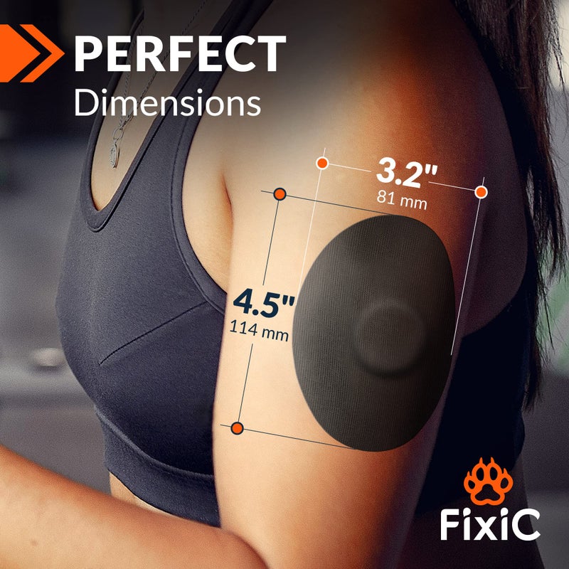 FixiC Freestyle Adhesive Patches 25 PCS â€“ Good for Libre 1, 2, 3 & Plus â€“ G7 & Stelo â€“ Guardian â€“ Waterproof Adhesive Patches â€“ Libre Adhesive Covers â€“ Pre-Cut â€“ Best Fixation for your Sensor! (Black) - Image 3